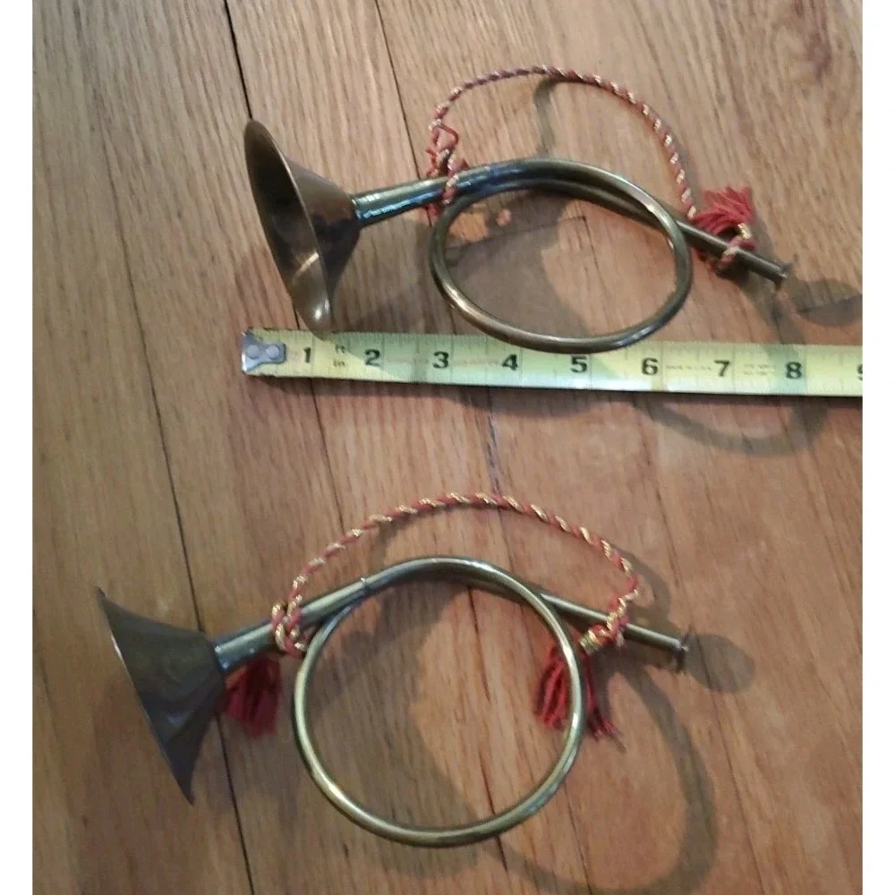 Vintage Brass French Horn Christmas Holiday Ornaments 8